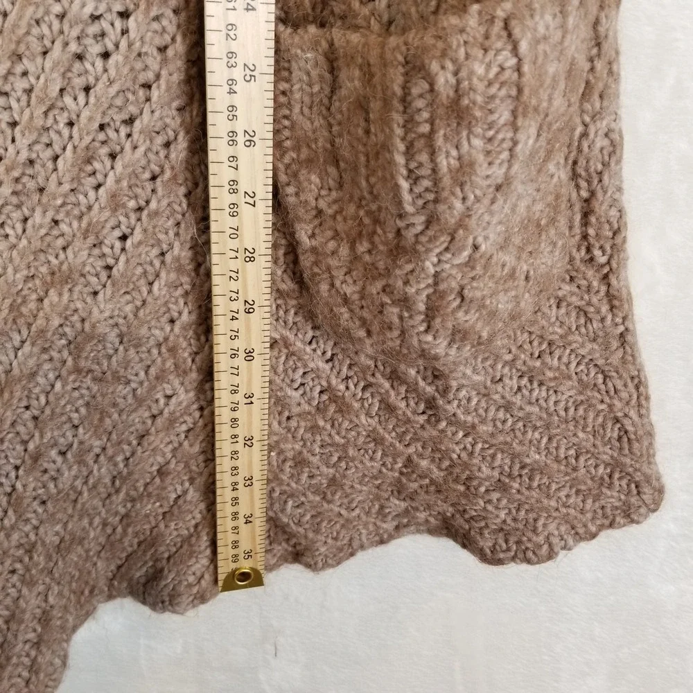 Free People Cardigan Sweater Womens S Taupe Alpaca Wool Blend Chunky Knit